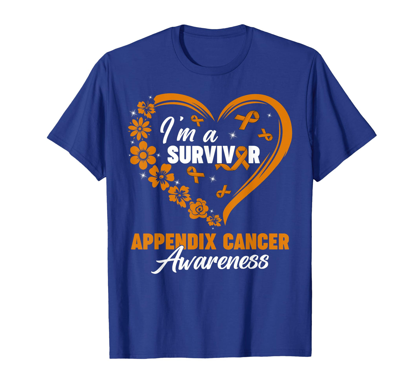 I'm A Survivor Appendix Cancer Awareness Month Amber Ribbon T-Shirt