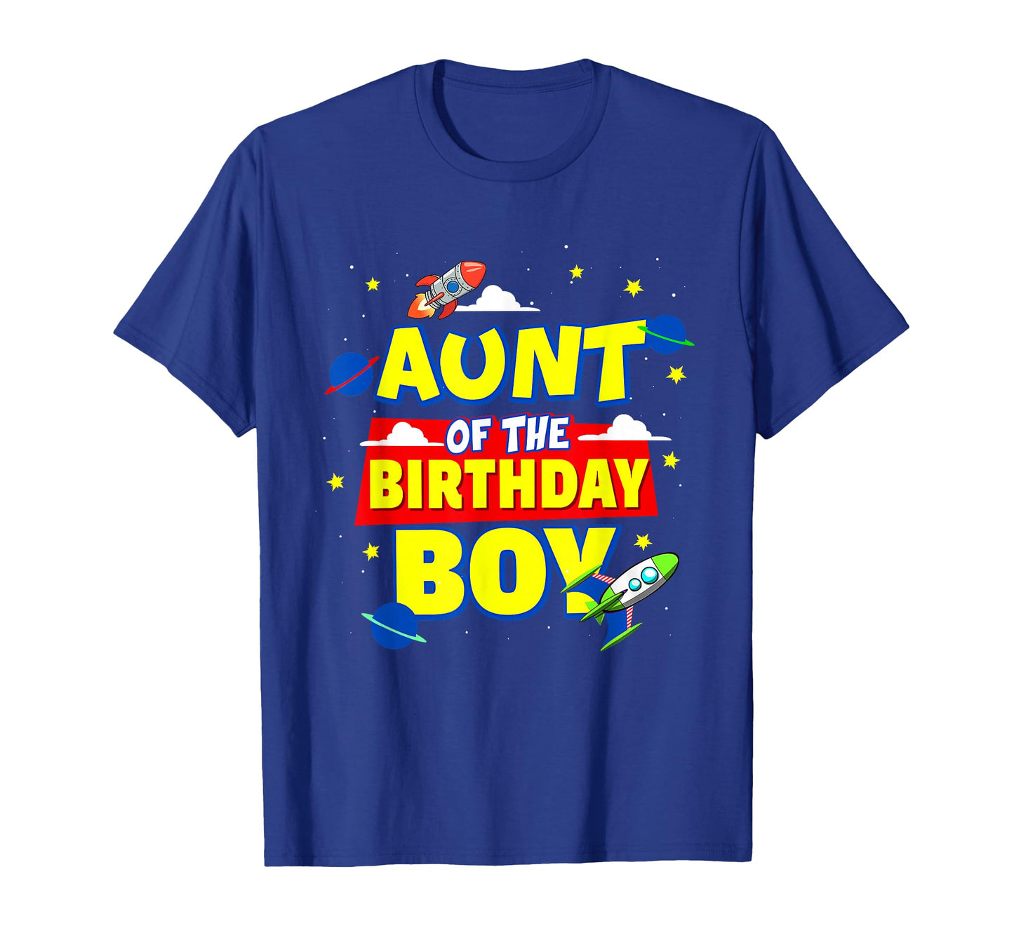 Aunt Of The Birthday Astronaut Boy Outer Space Theme Party T-Shirt