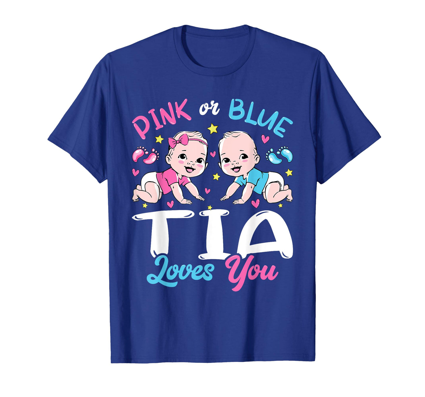 Pink Or Blue Tia Loves You Baby Gender Reveal Keeper T-Shirt