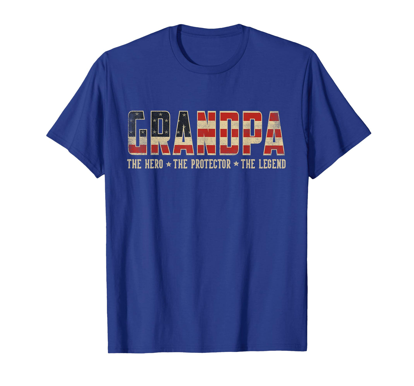 Grandpa Protector Hero Legend USA Flag Grandpa Father's Day T-Shirt