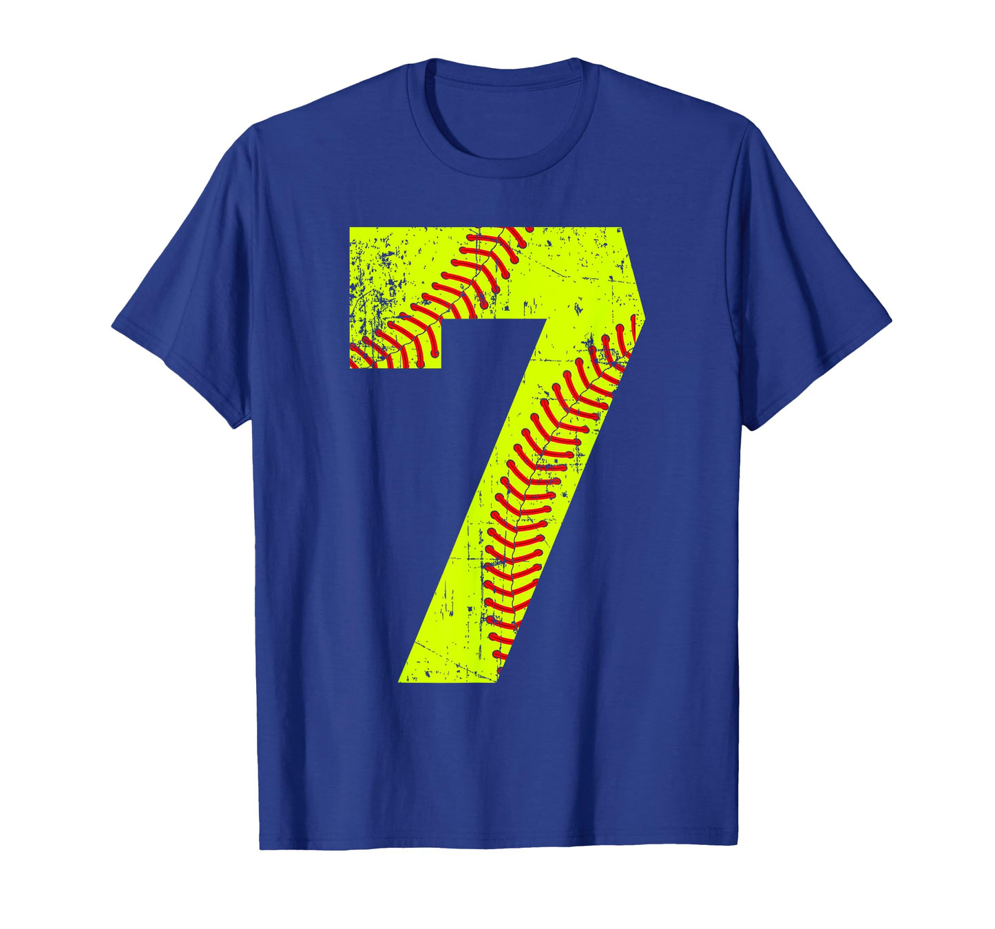 Vintage Softball 7 Jersey Number T-Shirt