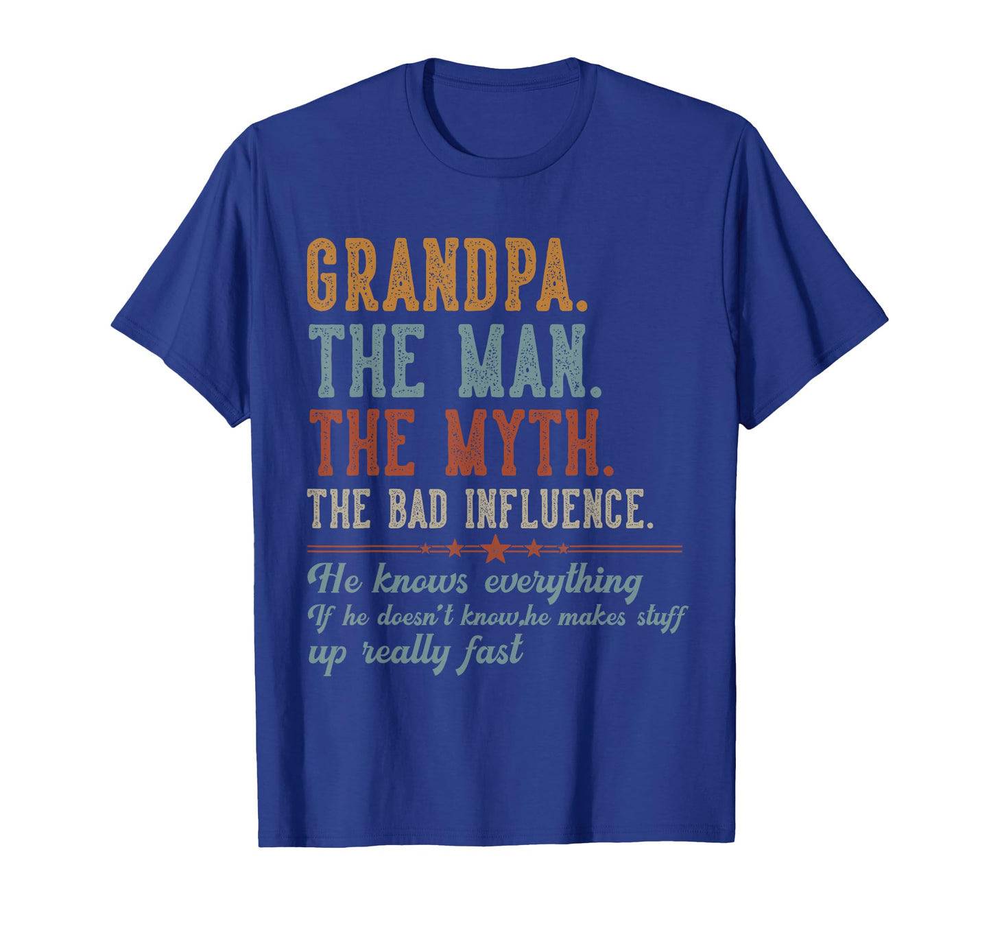 Mens Vintage Grandpa The Man The Myth The Bad Influence Gifts Dad T-Shirt