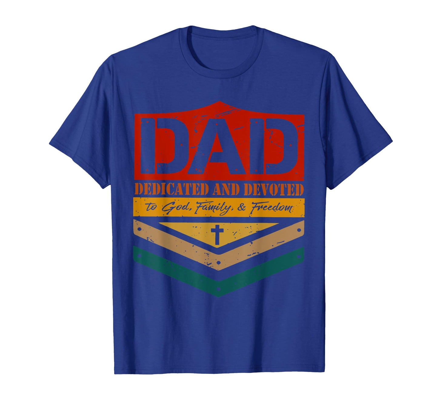 Vintage Dad Dedicated & Devoted Happy Fathers Day Christian T-Shirt