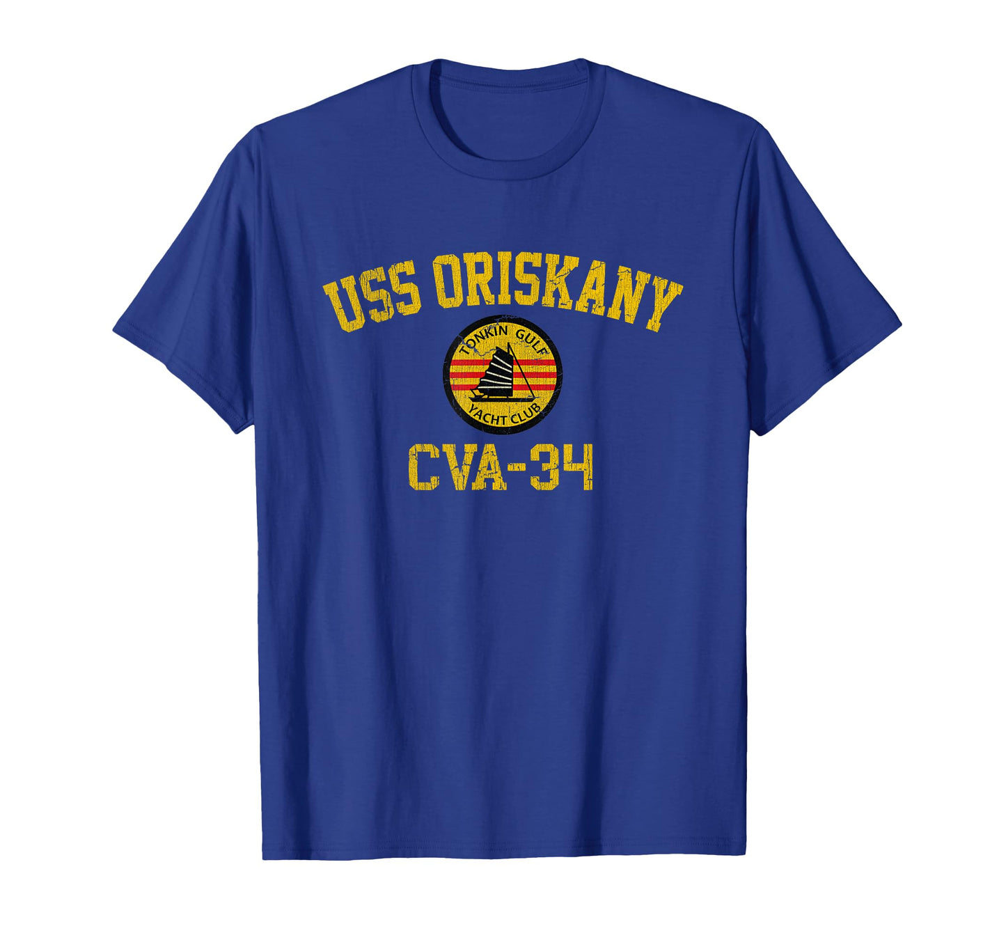 Vintage USS Oriskany CVA 34 Tonkin Gulf Yacht Club Veteran T-Shirt