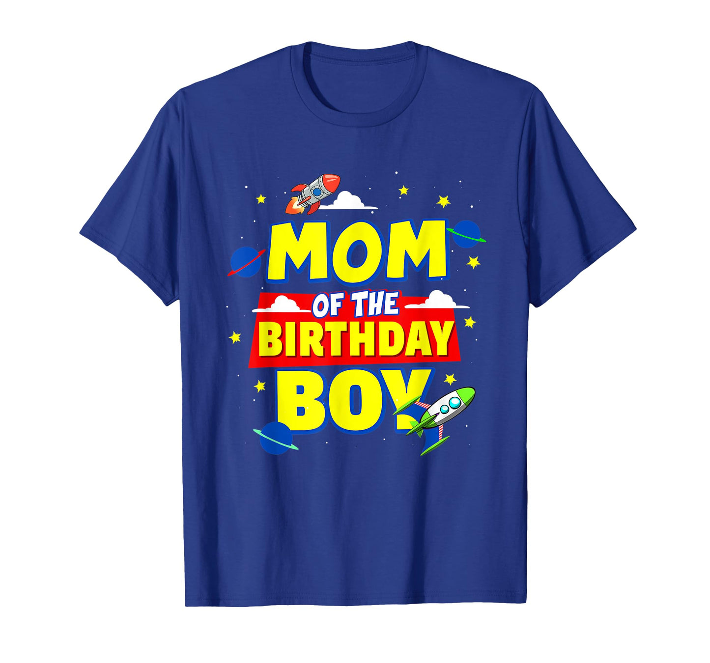 Mom Of The Birthday Astronaut Boy Outer Space Theme Party T-Shirt