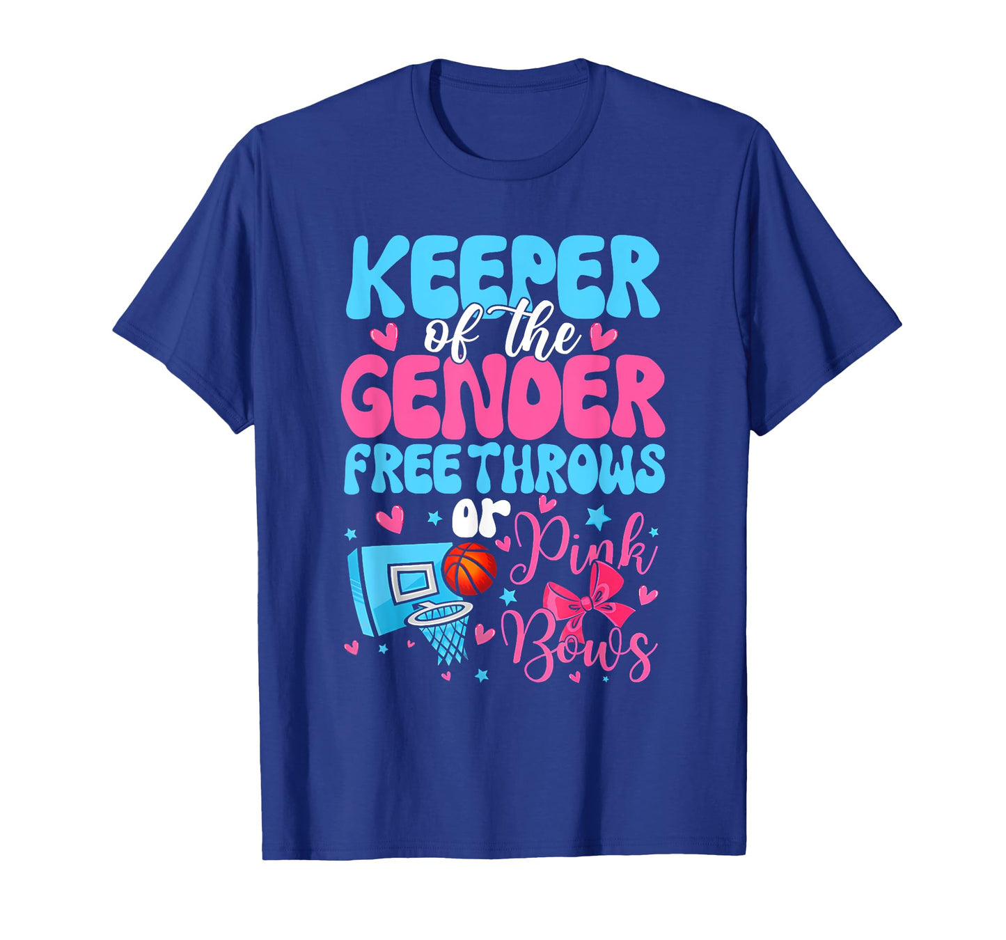 Keeper of the Gender Reveal Free Throws or Pink Bows Party T-Shirt
