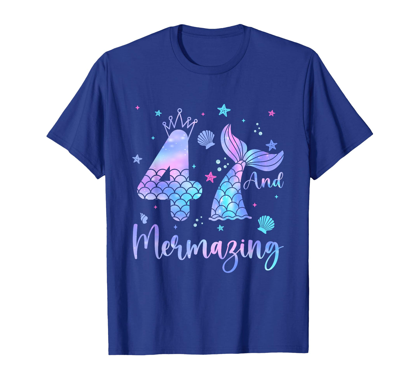 It's My Mermazing 4th Birthday Mermaid Girl Theme 4 Yrs Old T-Shirt