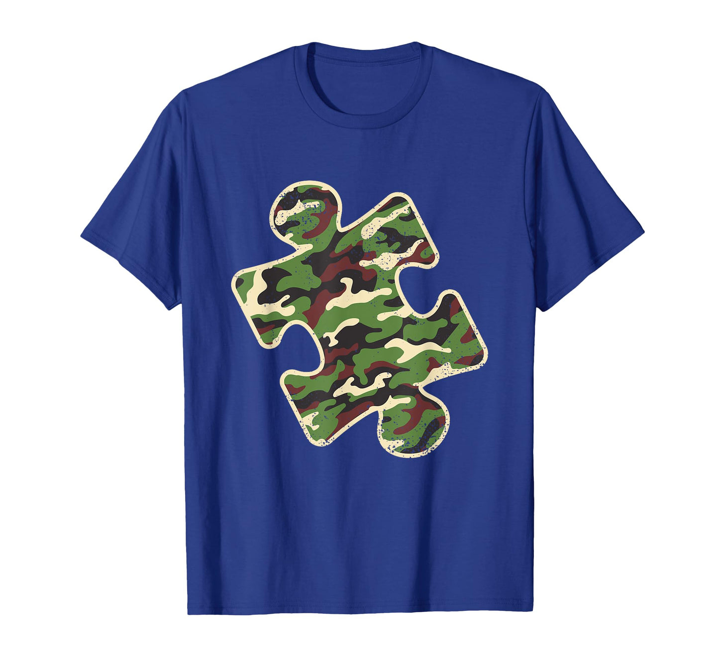 Autism Awareness Camo Puzzle Piece Vintage Camoflauge T-Shirt