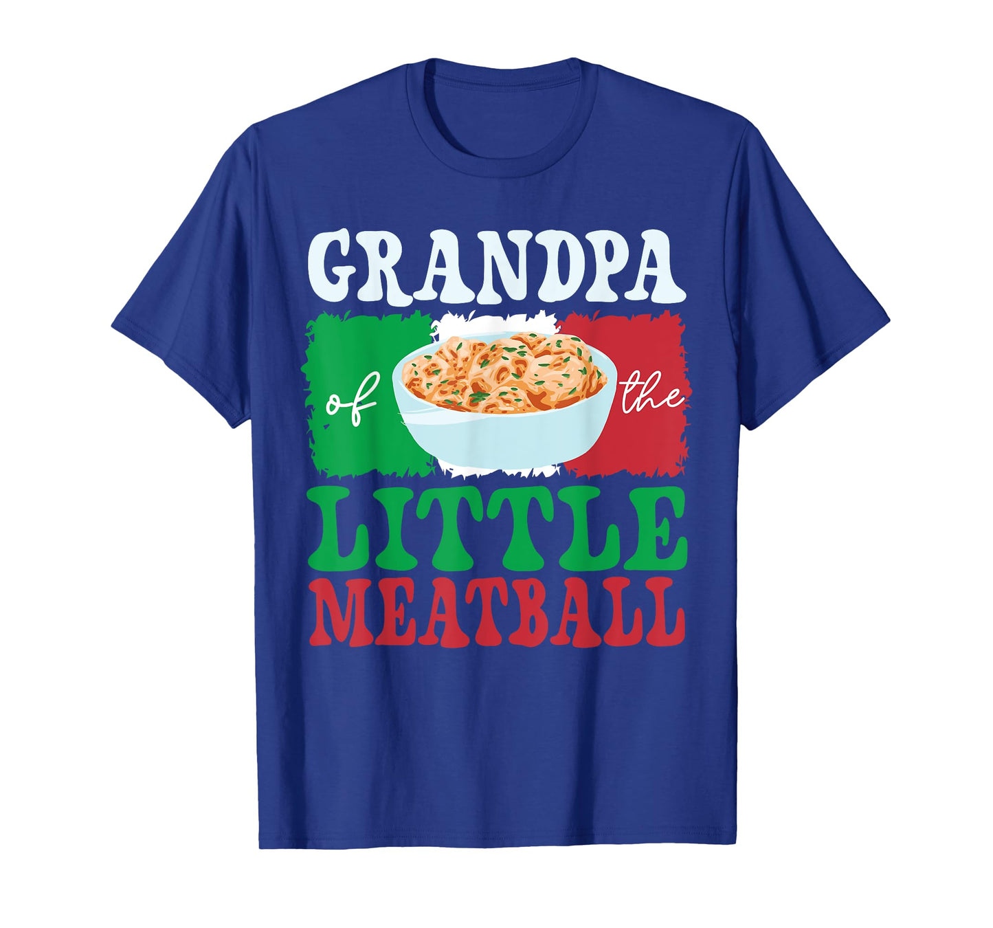 Grandpa of Little Meatball Italian Themed Birthday Matching T-Shirt