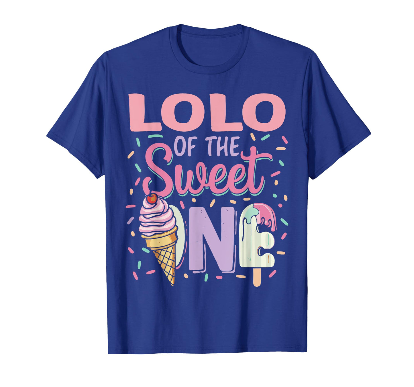 Lolo of Sweet One Birthday Matching Family Ice Cream T-Shirt