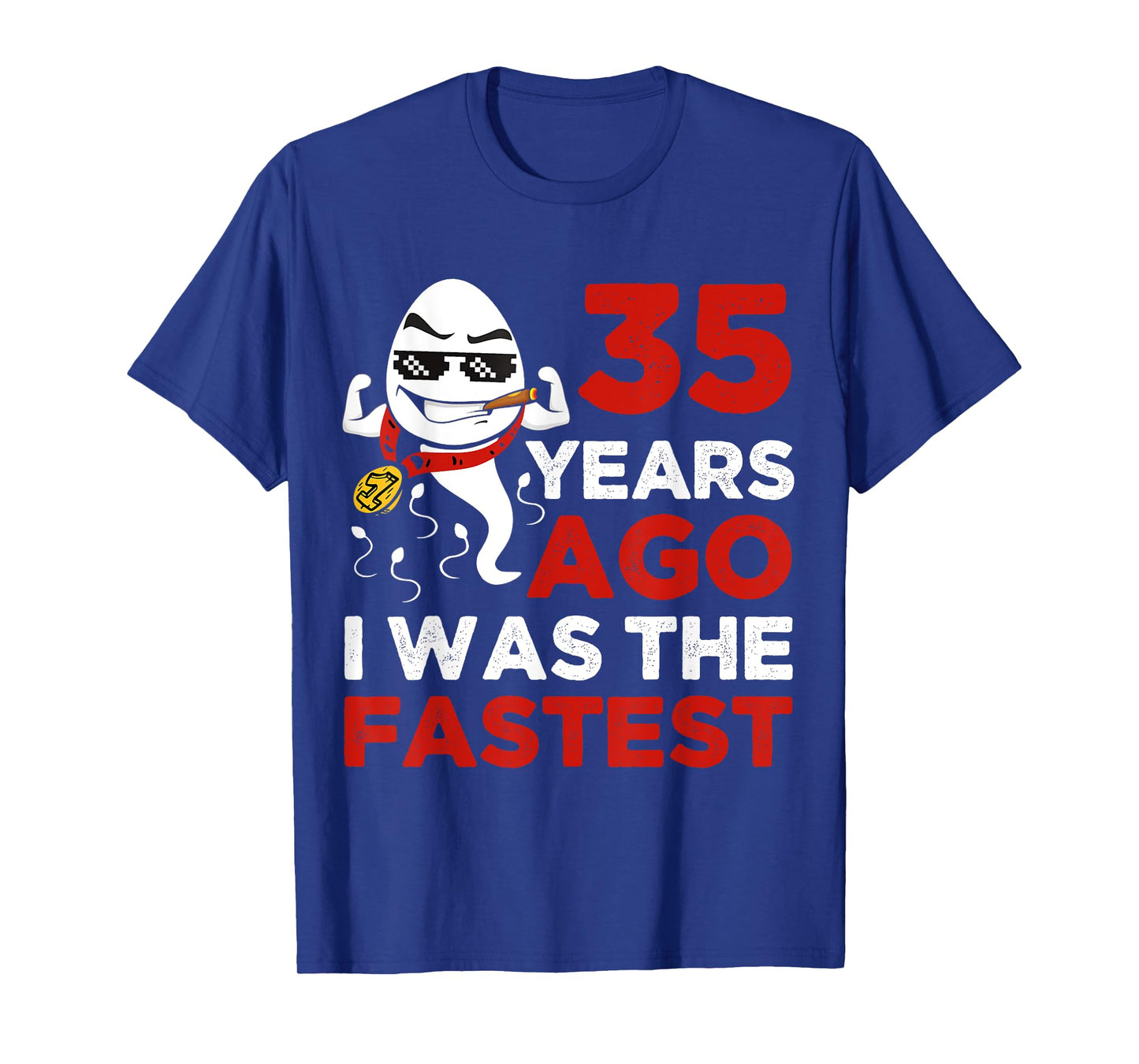 Funny 35th Birthday 35 Years Ago I Was The Fastest Mens Him T-Shirt
