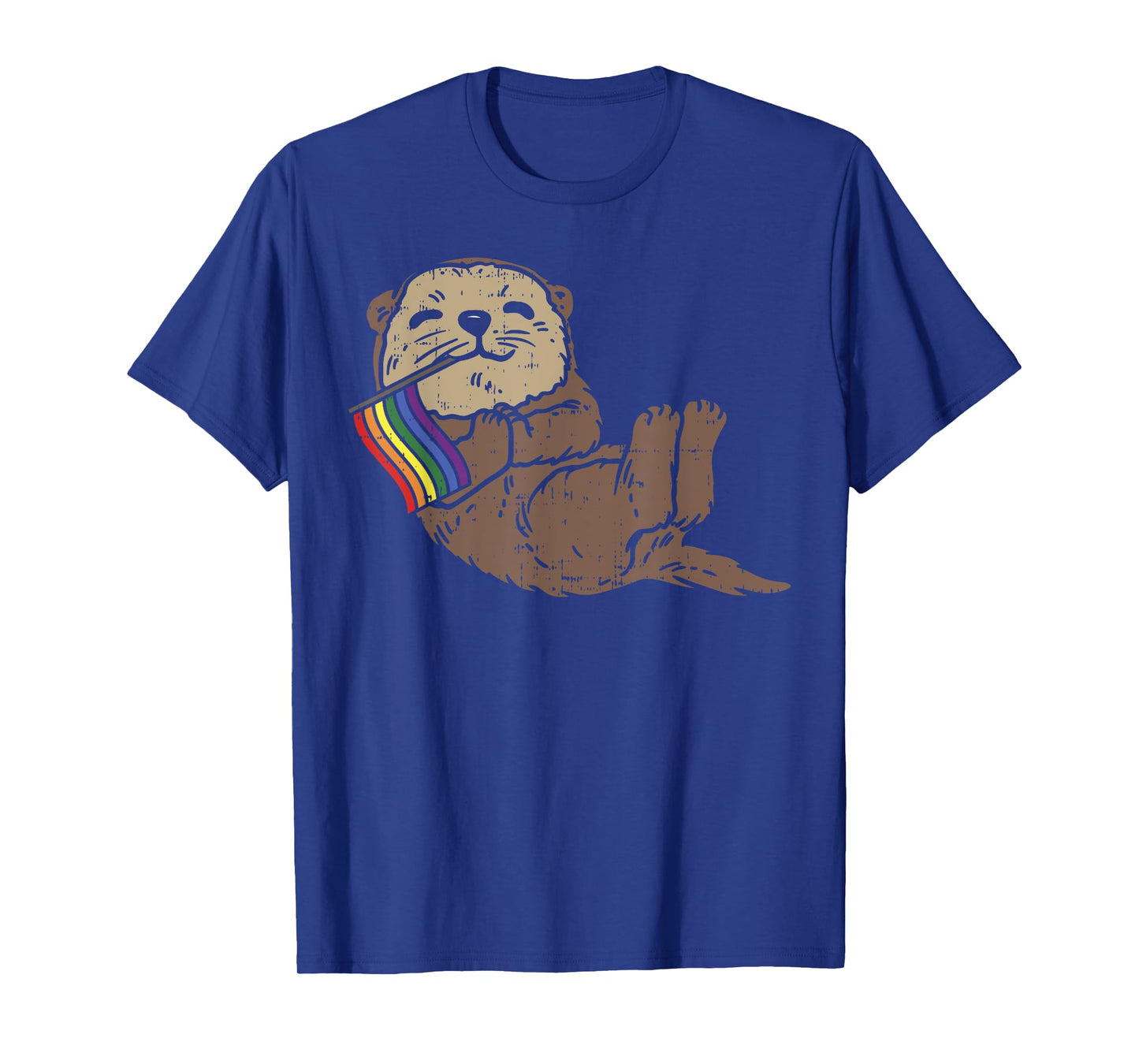 LGBT Sea Otter Rainbow Flag Cute Gay Pride Animal Lover Gift T-Shirt