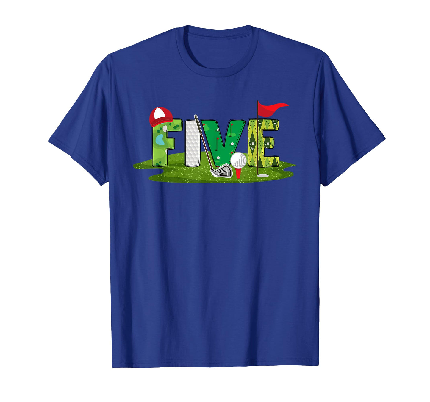 5th Birthday Golf Theme 5 Year Old Kids Sport Party T-Shirt