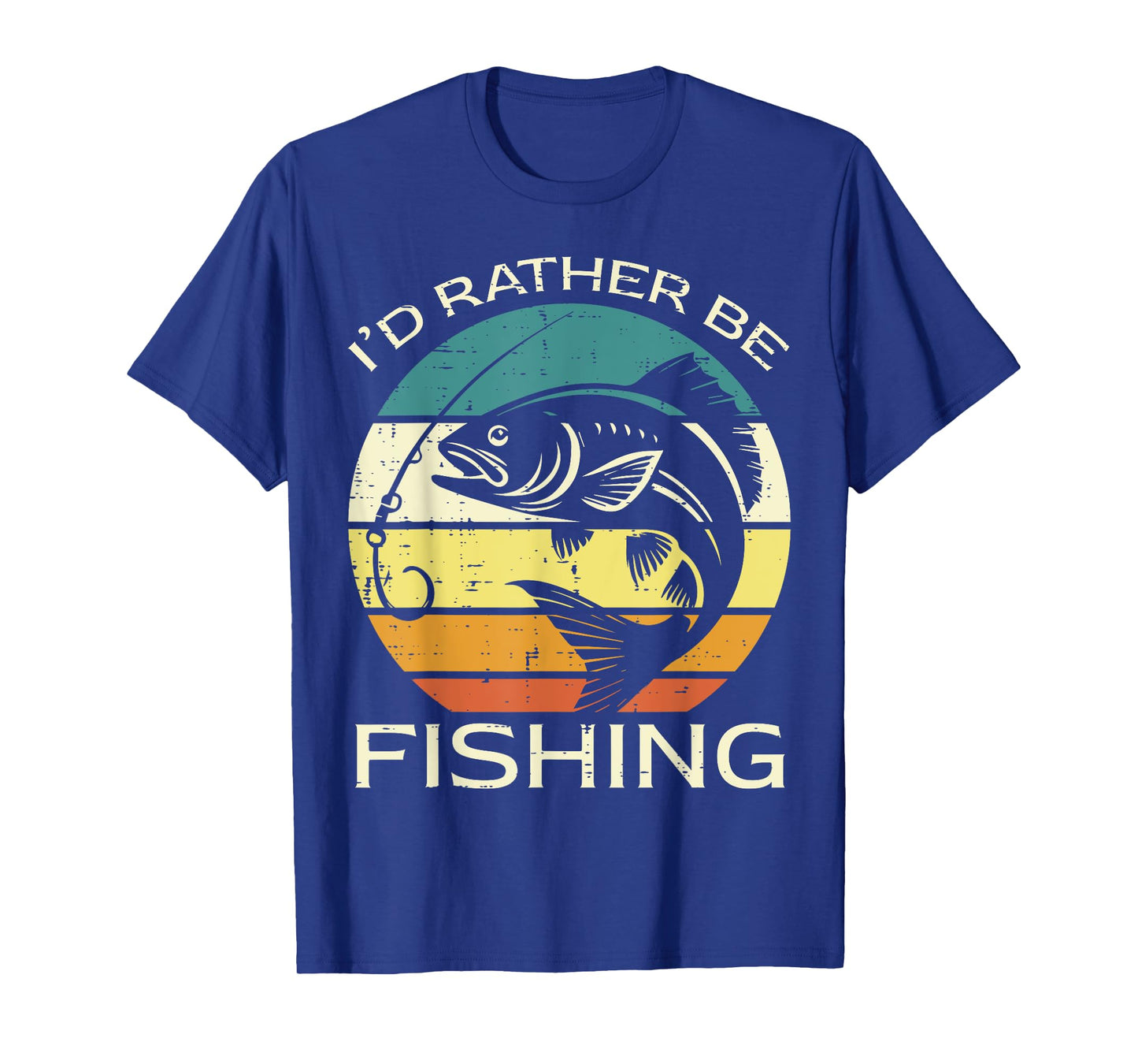 Id Rather Be Fishing Retro Fisherman Angler Men Women Kids T-Shirt