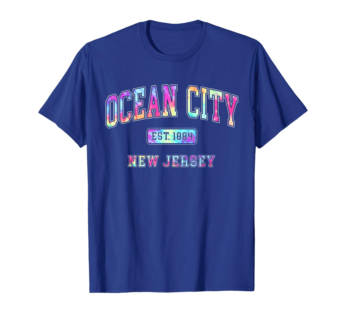 Colorful OCEAN CITY NJ 1884 TIE DYE BEACH Beach Vacation T-Shirt
