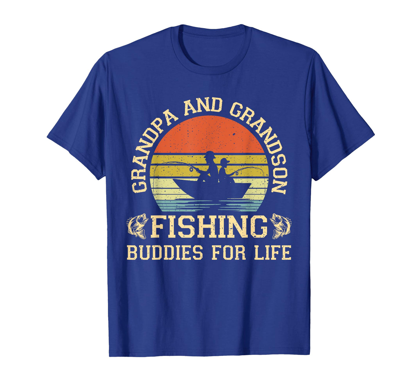 Vintage Grandpa and Grandson Fishing Buddies For Life T-Shirt