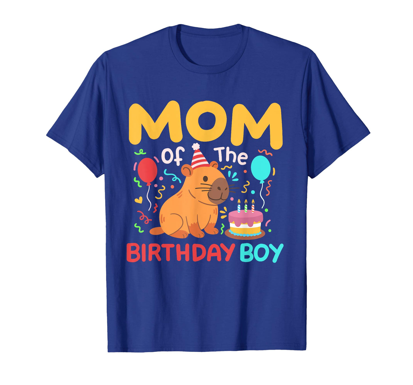 Mom Of The Birthday Boy Cute Capybara Kids Bday Family T-Shirt