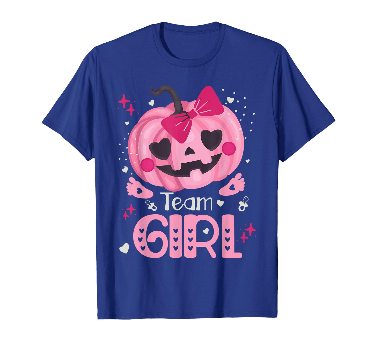 Team Girl Pumpkin Halloween Baby Gender Reveal Party T-Shirt