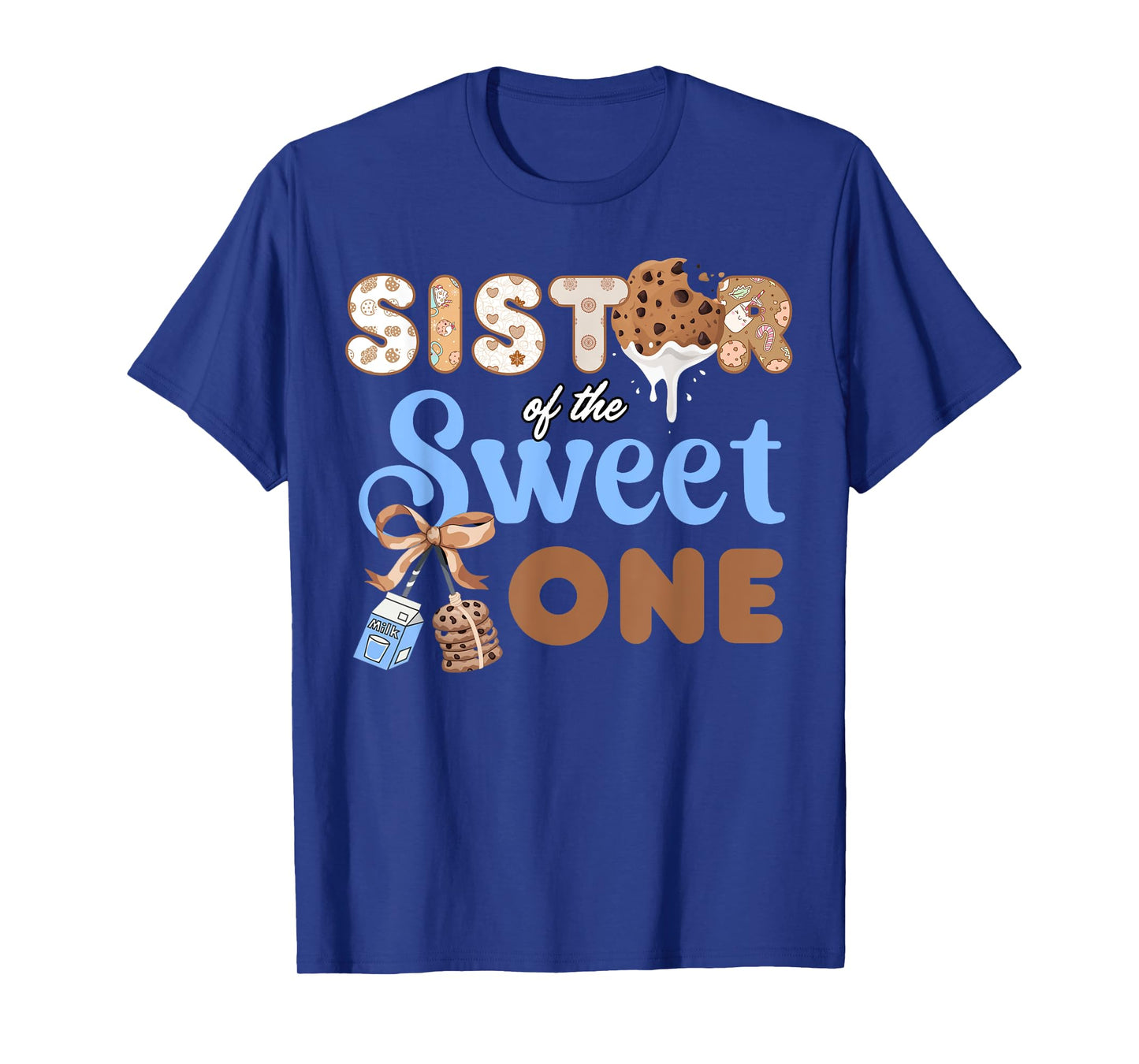 Sister Of the Sweet One Cookies and Milk 1st Birthday T-Shirt