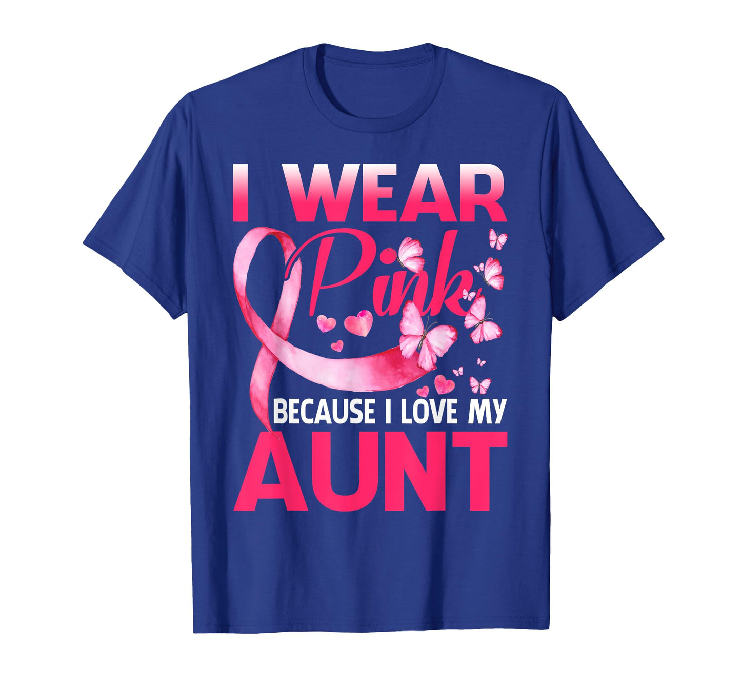 I Wear Pink For My Aunt Breast Cancer Awareness Butterfly T-Shirt