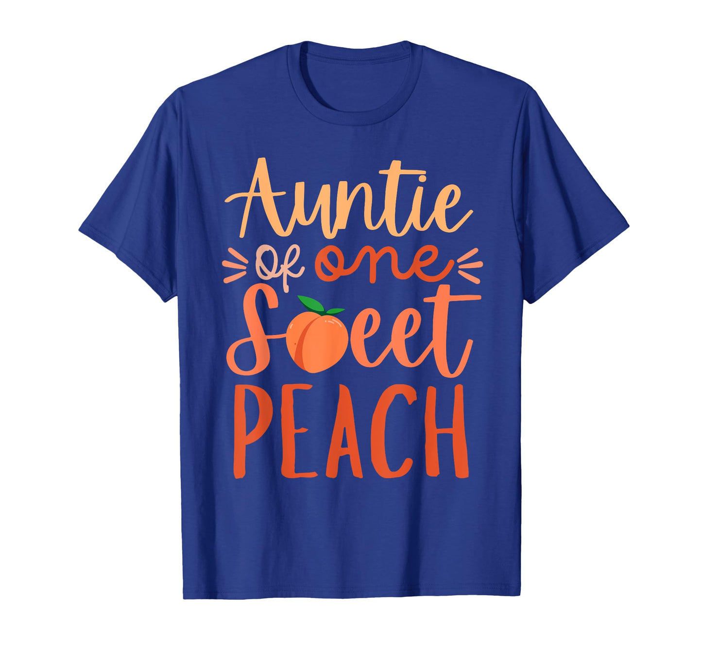 Auntie of The Sweet One Peach 1st Birthday Family Matching T-Shirt