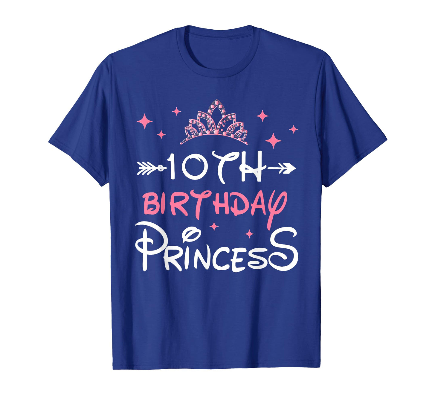 10th Birthday Princess Crown 10 Year Old Birthday Girl Party T-Shirt