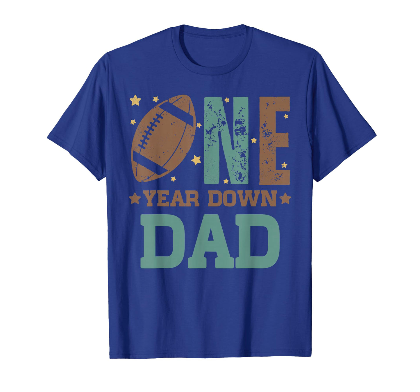 Dad of the 1 Year old Football 1st Year Down Birthday Party T-Shirt