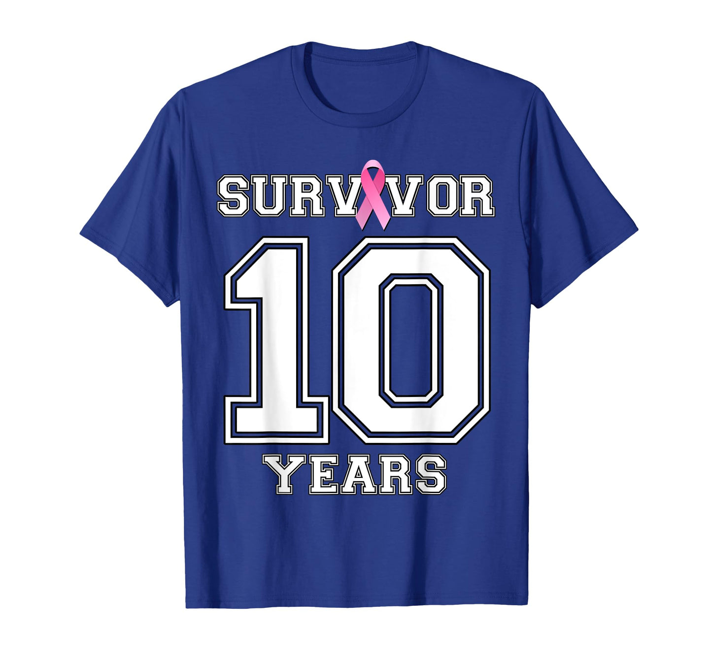 10 Years Breast Cancer Survivor Gifts For Women Pink Ribbon T-Shirt
