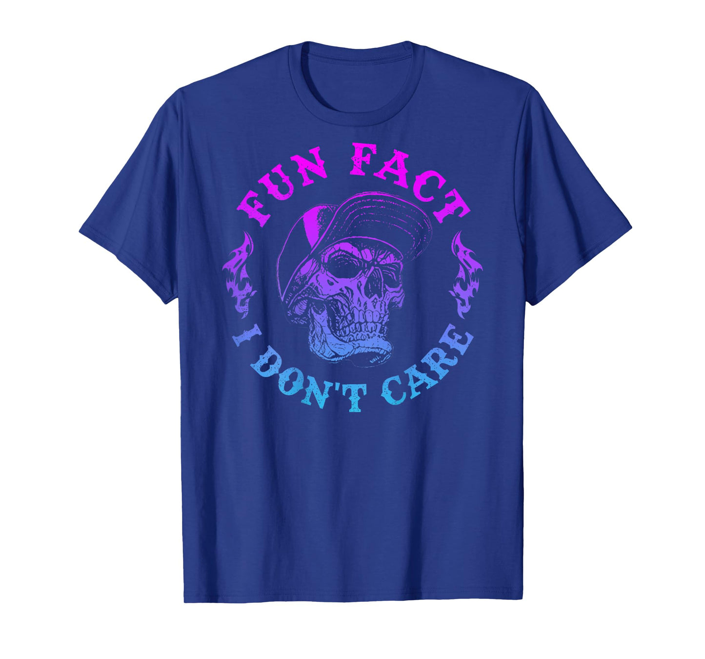 (On Back) Fun Fact I Don't Care, Funny Skeleton Sarcastic T-Shirt