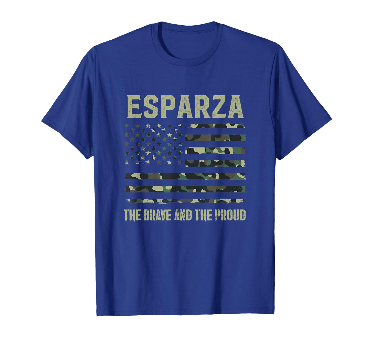 ESPARZA Last Name Surname Camouflage American Flag T-Shirt