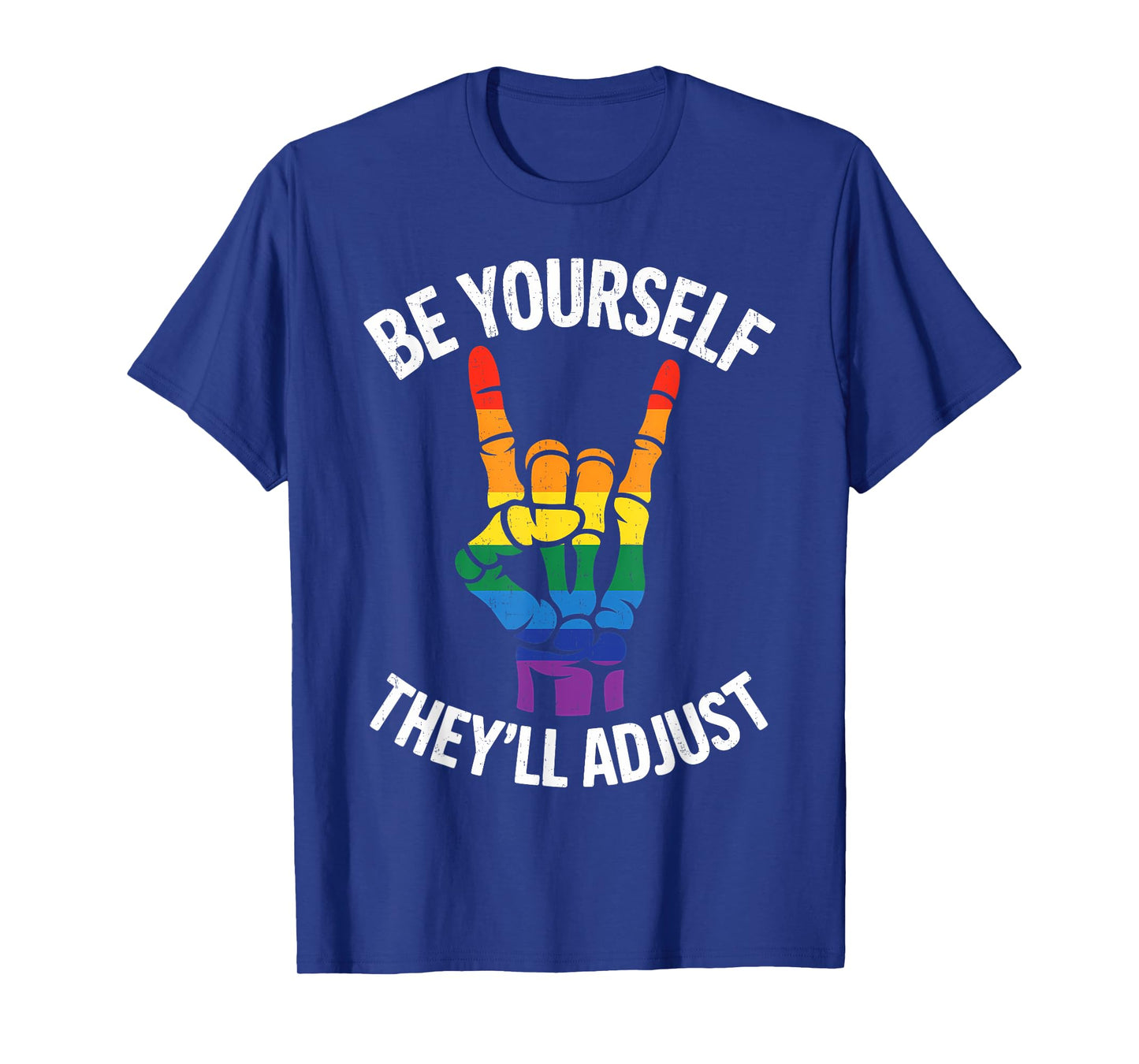 Funny Skeleton Hand LGBTQ Pride Rock Gift Women Girls T-Shirt