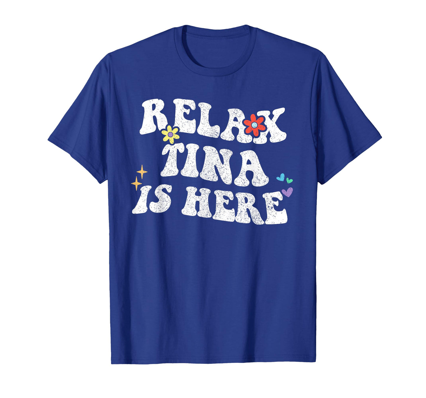 Personalized First Name outfit For Women TINA Is Here Funny Mother's Day Name T-Shirt - Black, Small