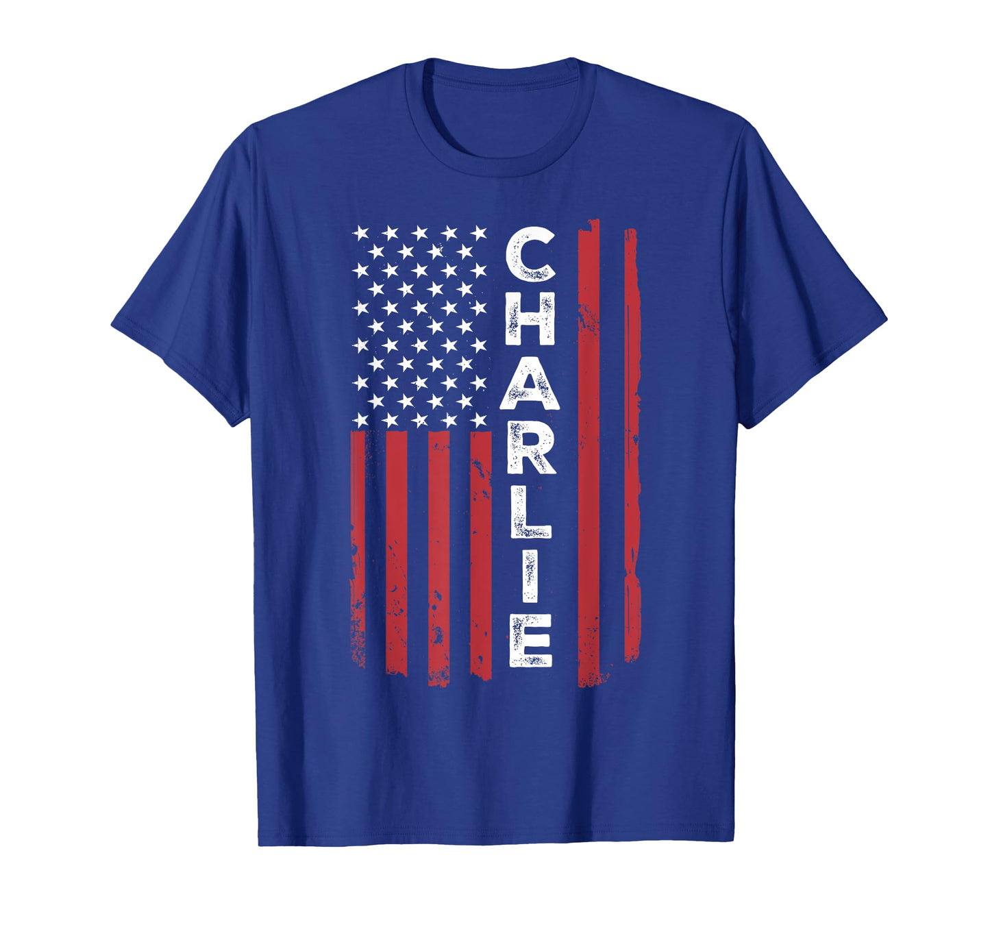 Charlie USA Flag American Flag Patriotic Kids Men T-Shirt