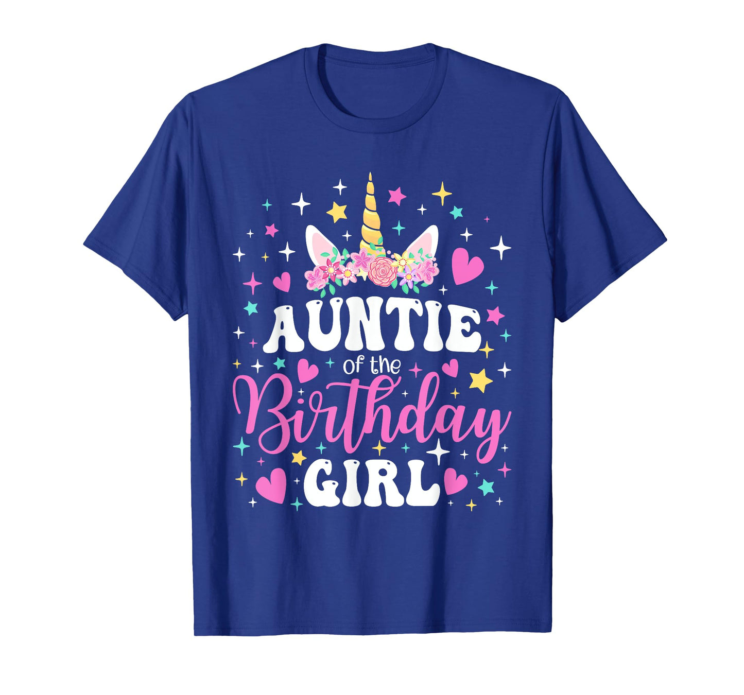 Unicorn Auntie of the Birthday Girl Family Matching Party T-Shirt