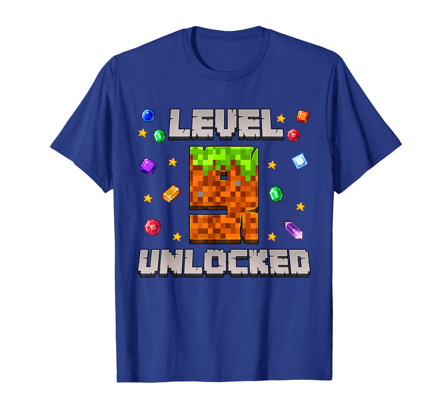 Birthday Boy Level 9 Unlocked 9th Birthday Video Game Pixel T-Shirt