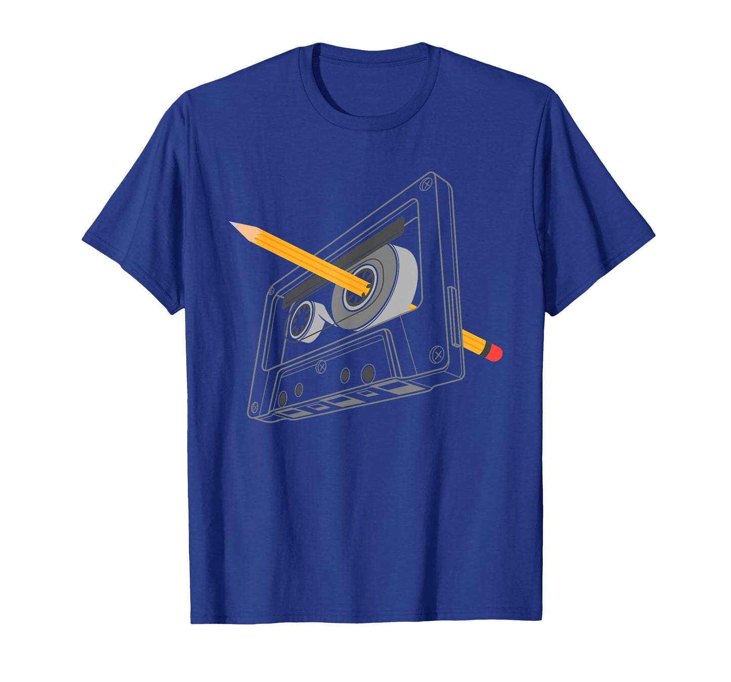 Vintage Rewind Funny 80s 90s Cassette Pencil Gift Men Women T-Shirt