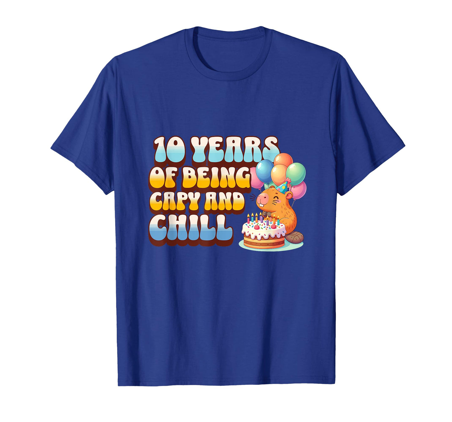 10 Years Capy Bday Capybara 10th Birthday Party Kids T-Shirt