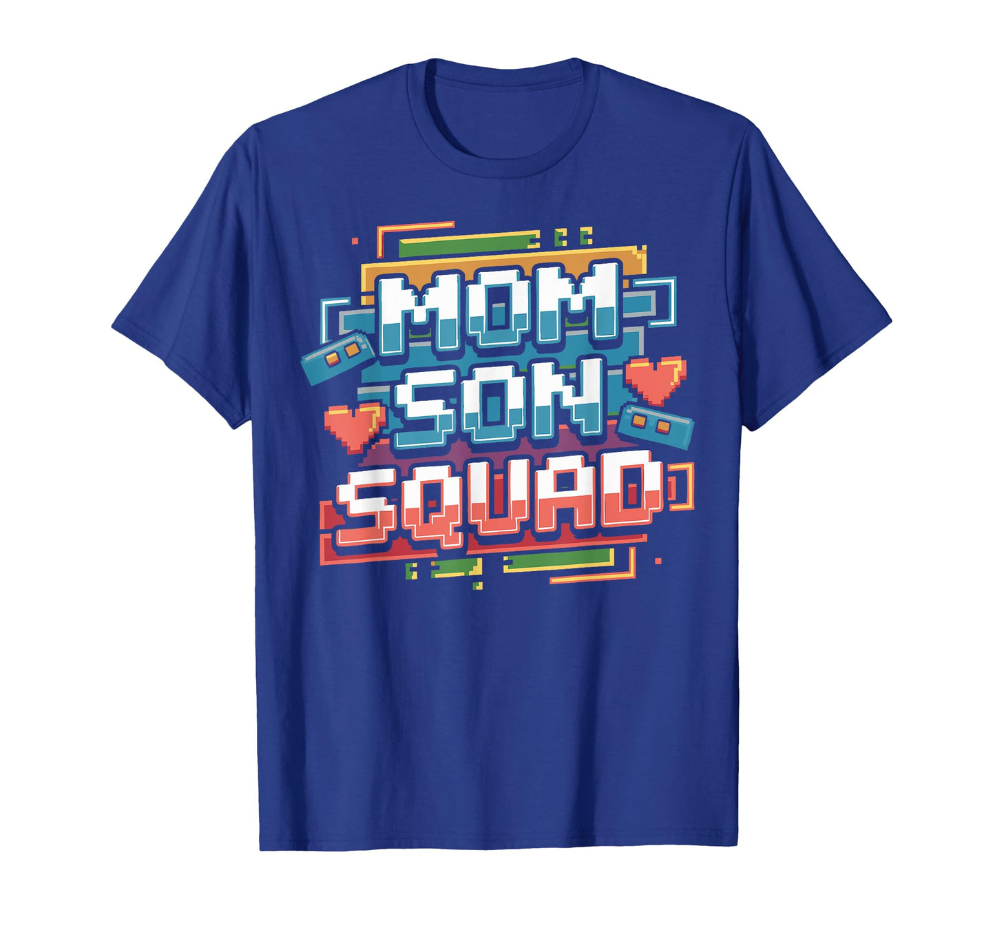 Mom Son Squad Mothers Day Gaming Retro Pixel Art Boy T-Shirt