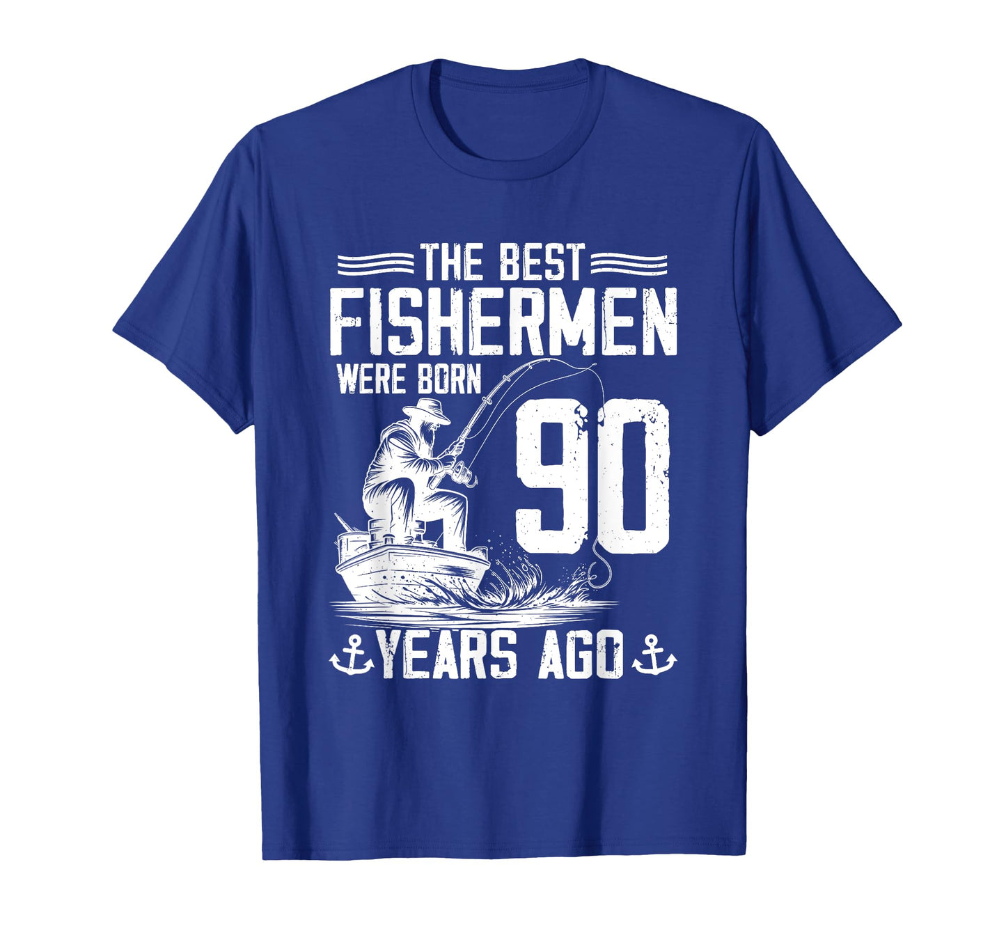 90 Year Old Gift Men Fisherman 90 Birthday Fishing 90th BDay T-Shirt