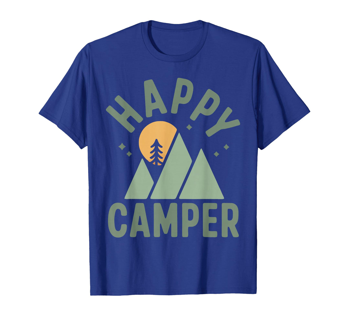 Happy Camper Trees Kids Boys Girls Toddler Men Women Camping T-Shirt