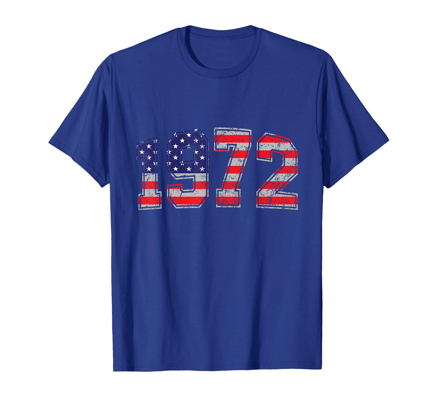 Vintage 1972 52 Years Old American Flag 4th Of July Retro Women Men T-Shirt