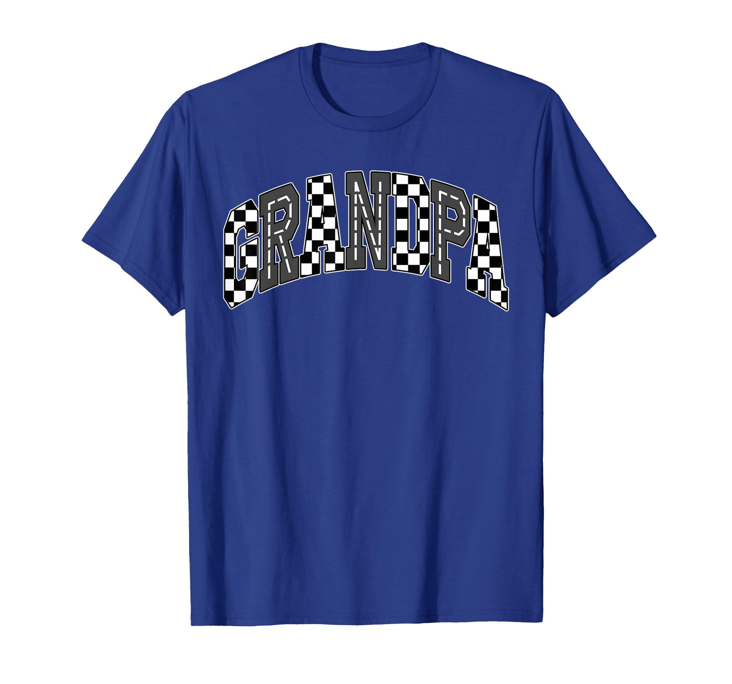 Grandpa Racing Race Car Checkered Family Birthday Matching T-Shirt