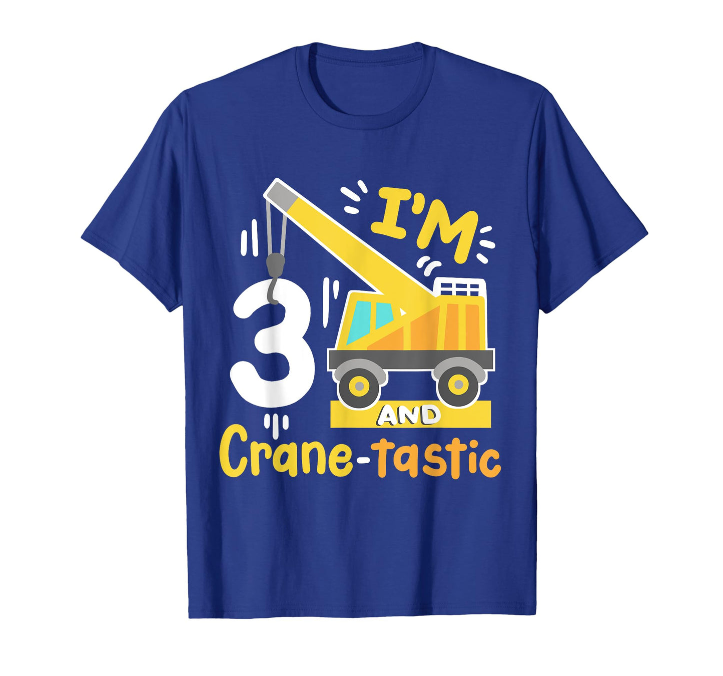Kids 3rd Construction Birthday Party I'm 3 Crane Digger Boys T-Shirt