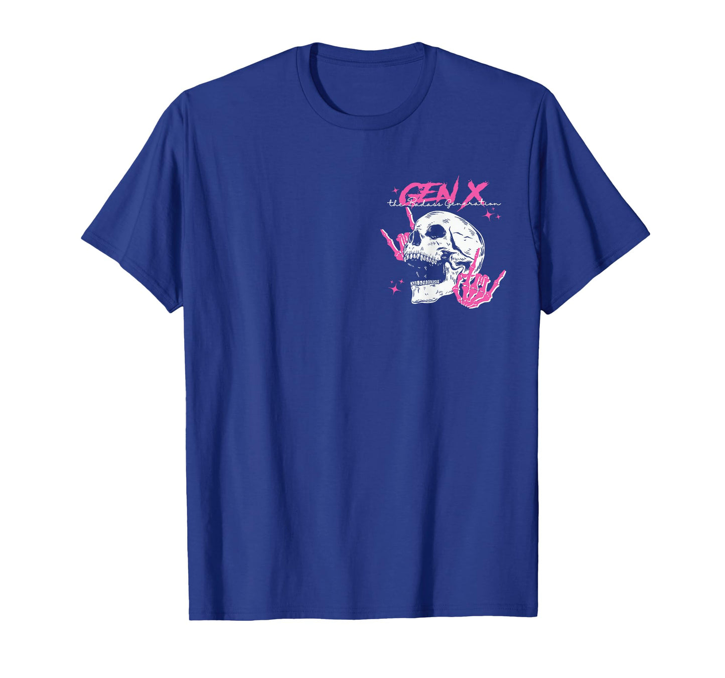 Retro Gen X The Badass-Generation Skeleton Xennial 2 Sided T-Shirt