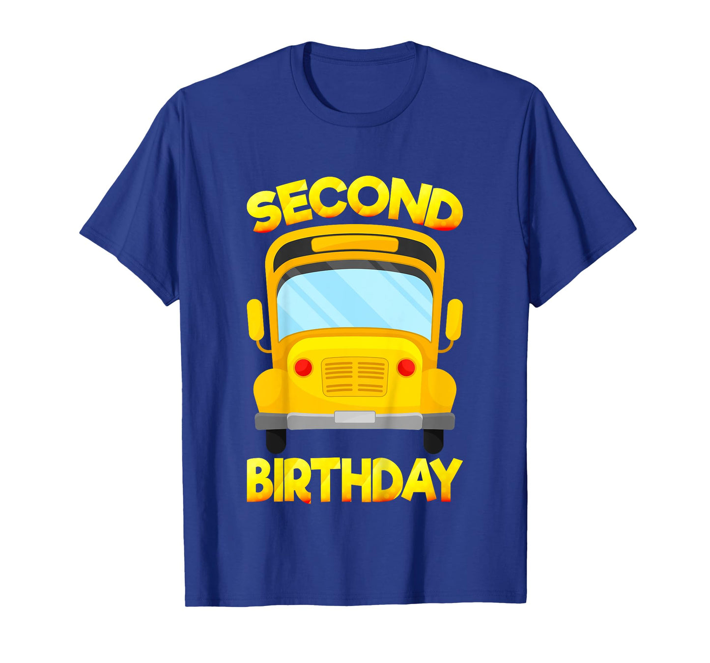 Kids 2 Years Old Kids 2nd Birthday Second School Bus Birthday T-Shirt