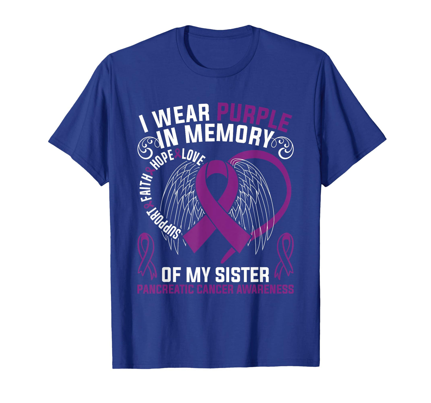 I Wear Purple In Memory Of My Sister Pancreatic Cancer Aware T-Shirt