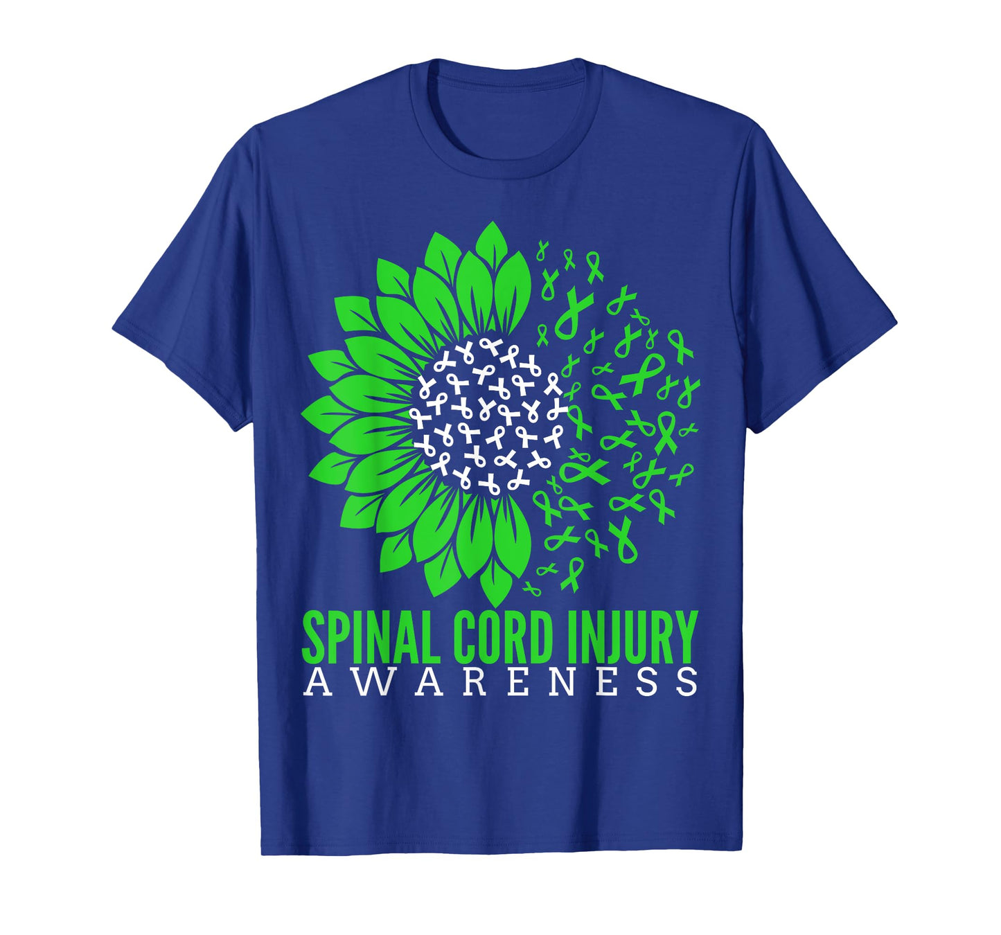 Spinal Cord Injury Awareness Sunflower Ribbon Lime Green T-Shirt