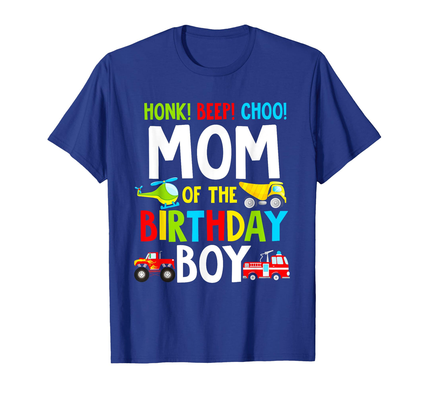 Mom Of The Birthday Boy Shirt Transportation Trucks 2nd T-Shirt