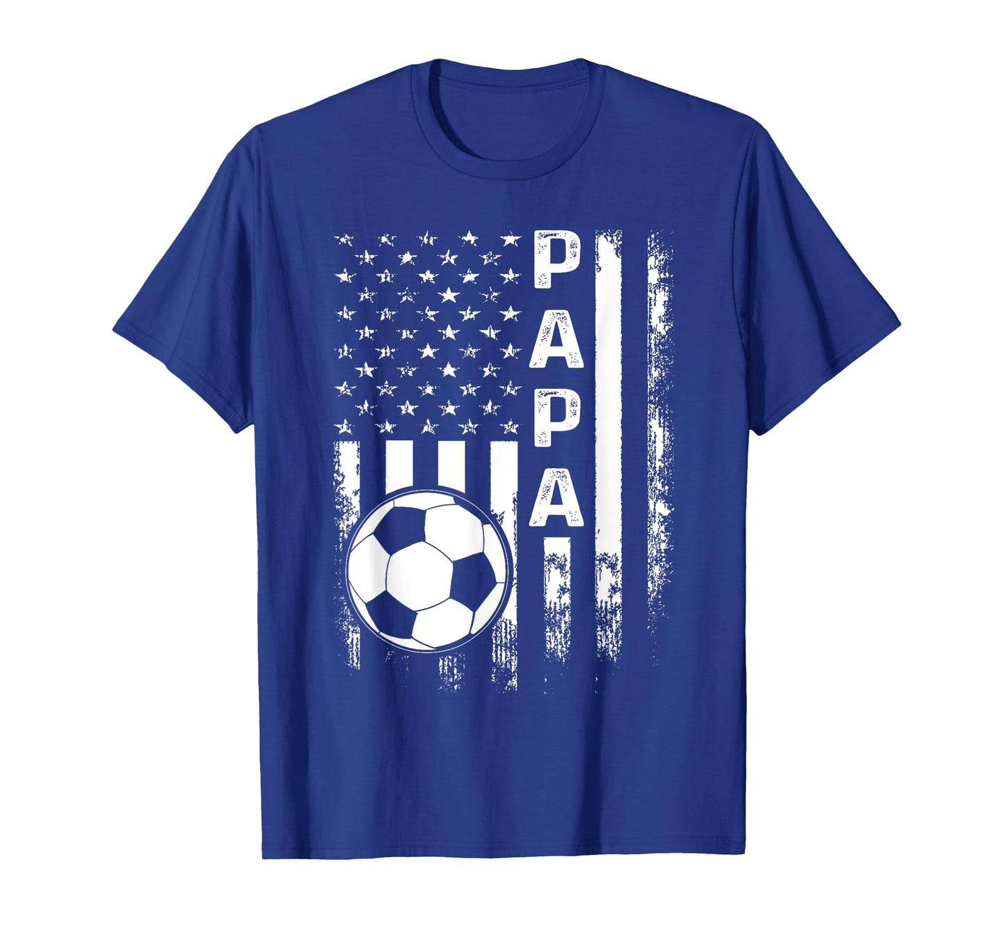 Soccer Papa American Flag Vintage Christmas Xmas Women Kids Men T-Shirt