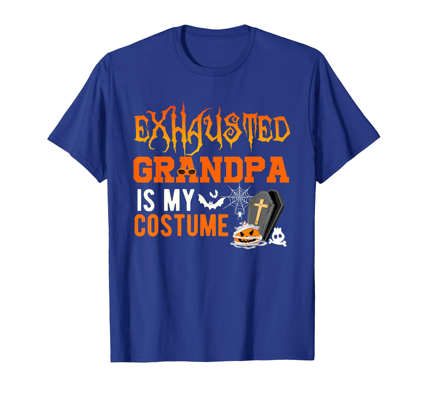 Exhausted Grandpa Is My Costume Halloween Funny Family Kids T-Shirt